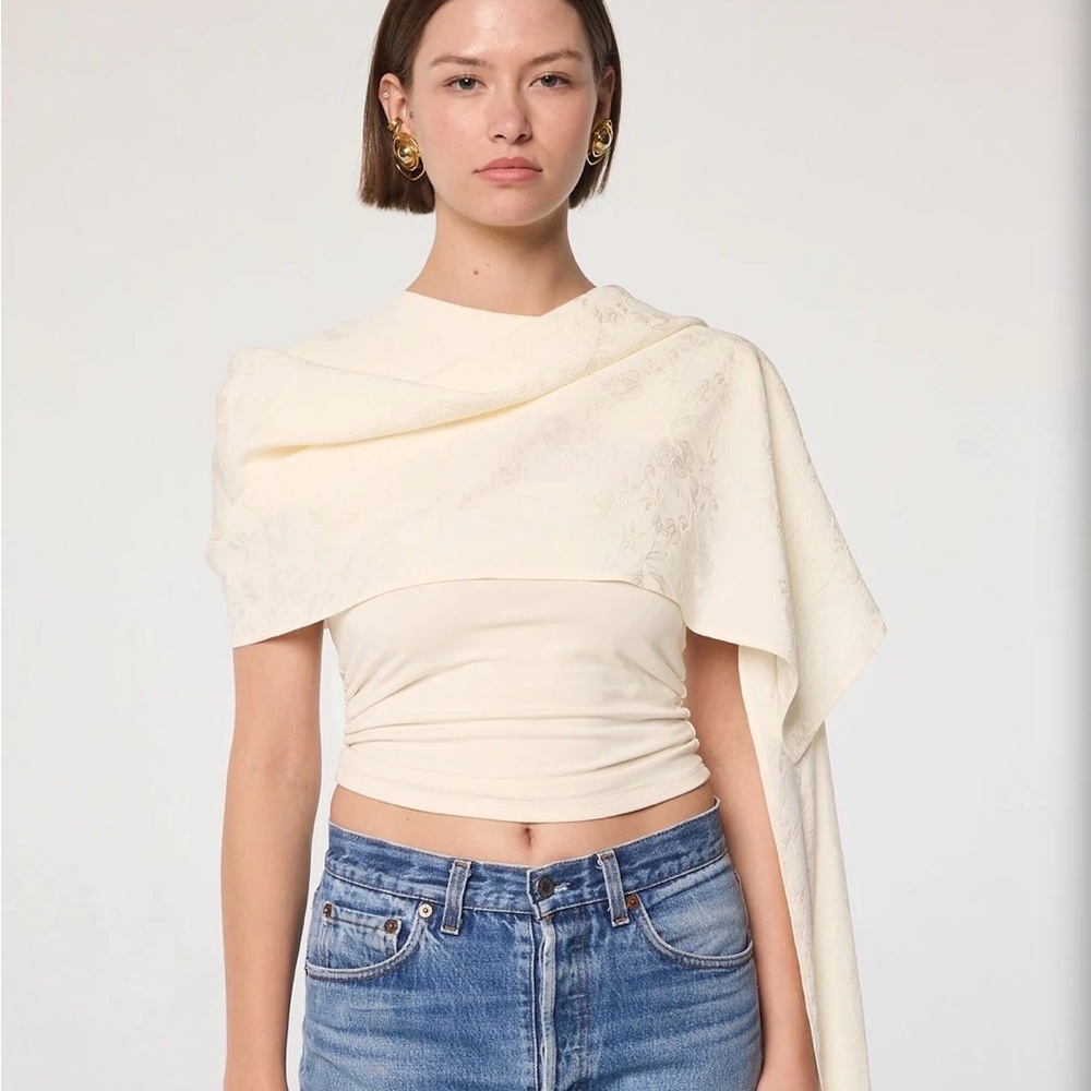 Cream Wrap Top